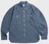 Order Bronson Blue Chambray Work Shirt Light Indigo Korea Edition BK-TOP-0003-LIGHT INDIGO