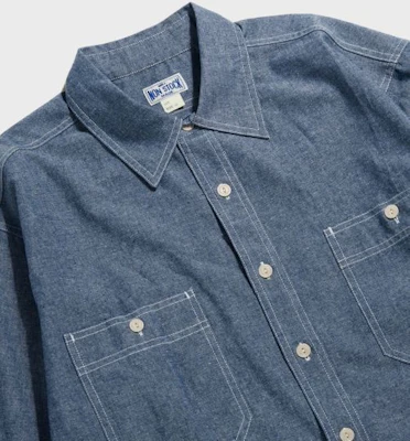 Bronson Blue Chambray Work Shirt Light Indigo Korea Edition BK-TOP-0003-LIGHT INDIGO Purchase Bronson Blue Chambray Work Shirt Light Indigo Korea Edition BK-TOP-0003-LIGHT INDIGO