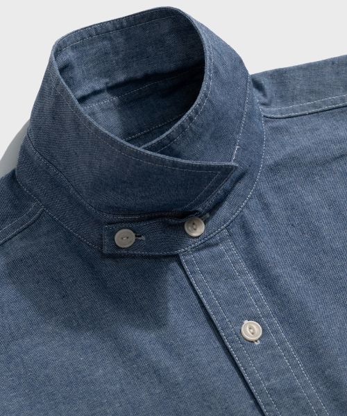 Details for Bronson Blue Chambray Work Shirt Light Indigo Korea Edition BK-TOP-0003-LIGHT INDIGO