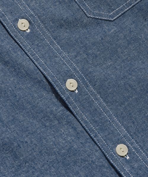 Cheap Bronson Blue Chambray Work Shirt Light Indigo Korea Edition BK-TOP-0003-LIGHT INDIGO