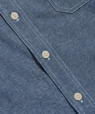 Bronson Blue Chambray Work Shirt Light Indigo Korea Edition BK-TOP-0003-LIGHT INDIGO Cheap Bronson Blue Chambray Work Shirt Light Indigo Korea Edition BK-TOP-0003-LIGHT INDIGO