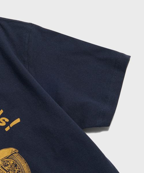 Sizing BRONSON Knight Motorcycle Navy Short Sleeve Tee N-TOP-0030-NAVY