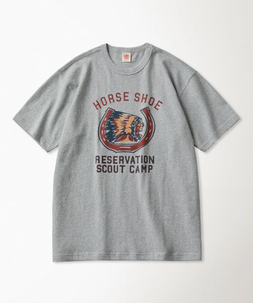 Bronson Retro Horseshoe Graphic T-Shirt in Grey N-TOP-0023-GREY