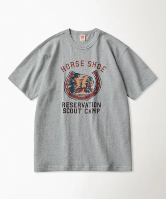 Bronson Retro Horseshoe Graphic T-Shirt in Grey N-TOP-0023-GREY Buy Bronson Retro Horseshoe Graphic T-Shirt in Grey N-TOP-0023-GREY