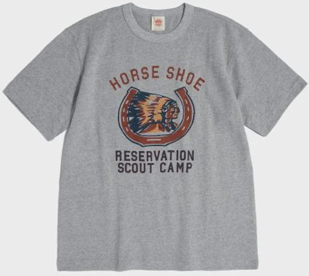 Bronson Retro Horseshoe Graphic T-Shirt in Grey N-TOP-0023-GREY Order Bronson Retro Horseshoe Graphic T-Shirt in Grey N-TOP-0023-GREY