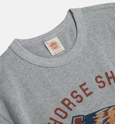 Bronson Retro Horseshoe Graphic T-Shirt in Grey N-TOP-0023-GREY Purchase Bronson Retro Horseshoe Graphic T-Shirt in Grey N-TOP-0023-GREY