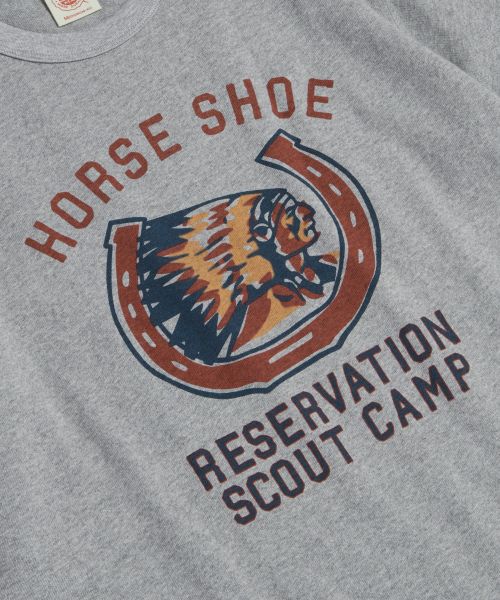 Details for Bronson Retro Horseshoe Graphic T-Shirt in Grey N-TOP-0023-GREY