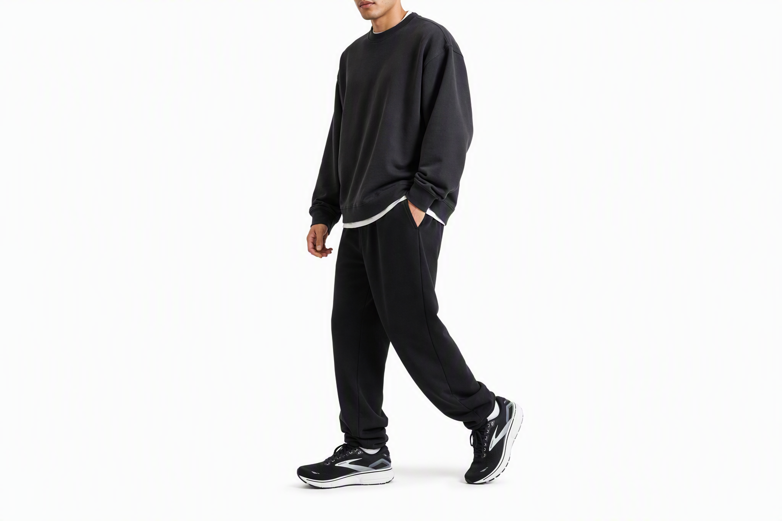 Order 布魯克斯 Ghost 15 2E 寬楦 '黑色 黑珍珠' 110393-2E-012
