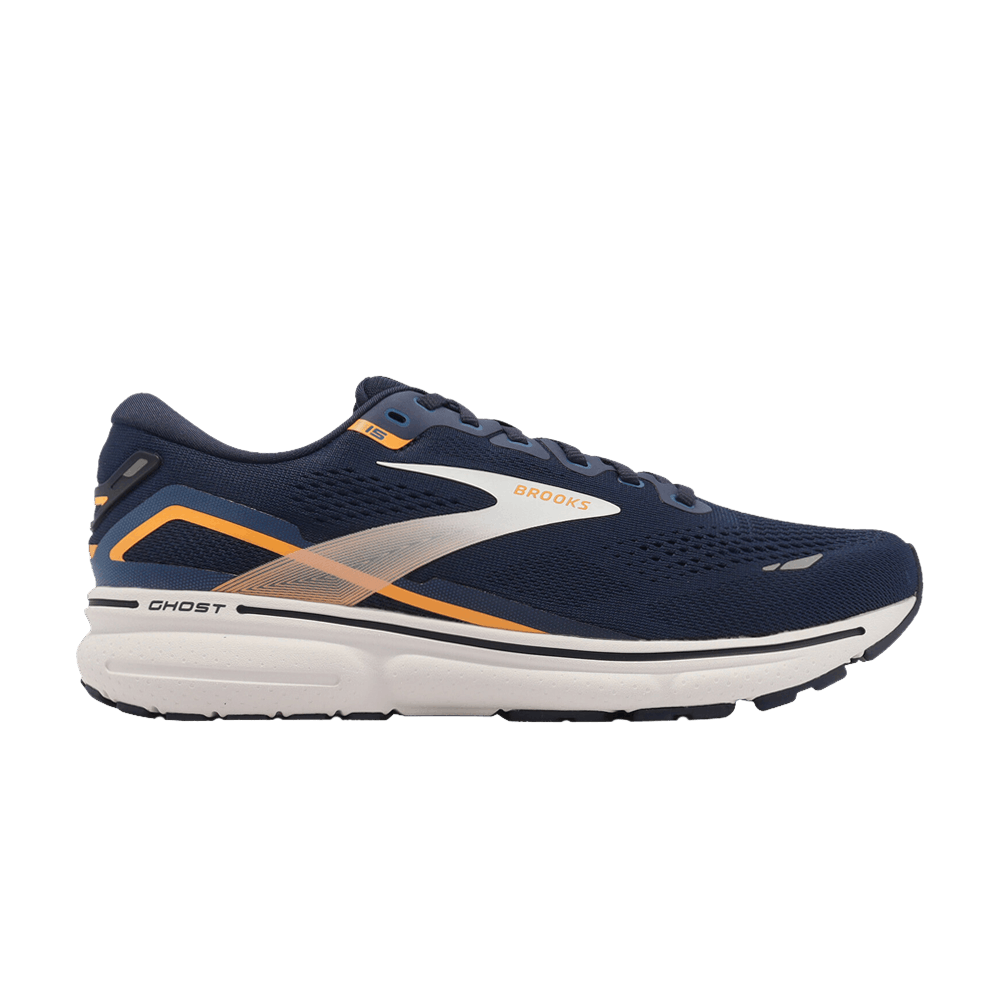 Buy ブルックス ゴースト15 2E ワイド 「ピーコート/オレンジポップ」 110393-2E-439