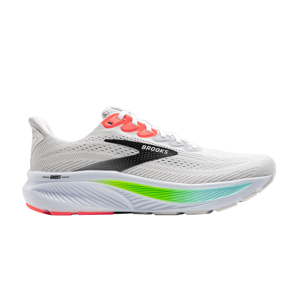 Brooks Ghost 17 2E Wide 'White Pink Clay Gecko' 110442-2E-112