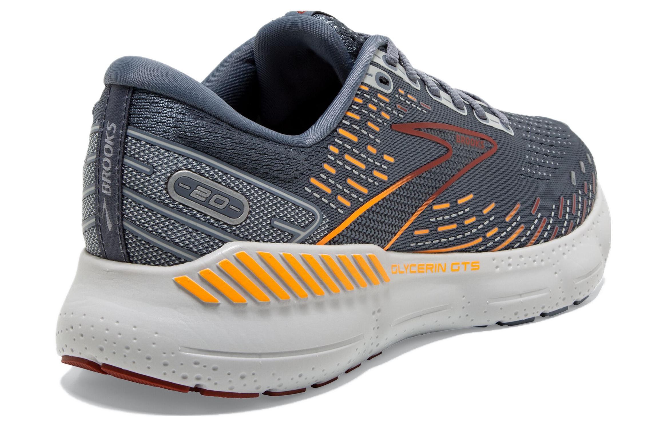 Shop Brooks布魯克斯 Glycerin GTS 20 防滑耐磨 低幫 跑步鞋 男款 灰橙