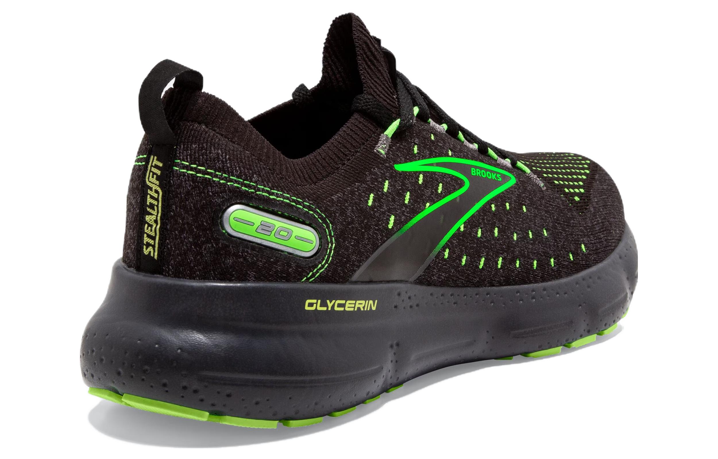 Lookbook Brooks Glycerin StealthFit 20 'Black Green Gecko' 110384-1D-092