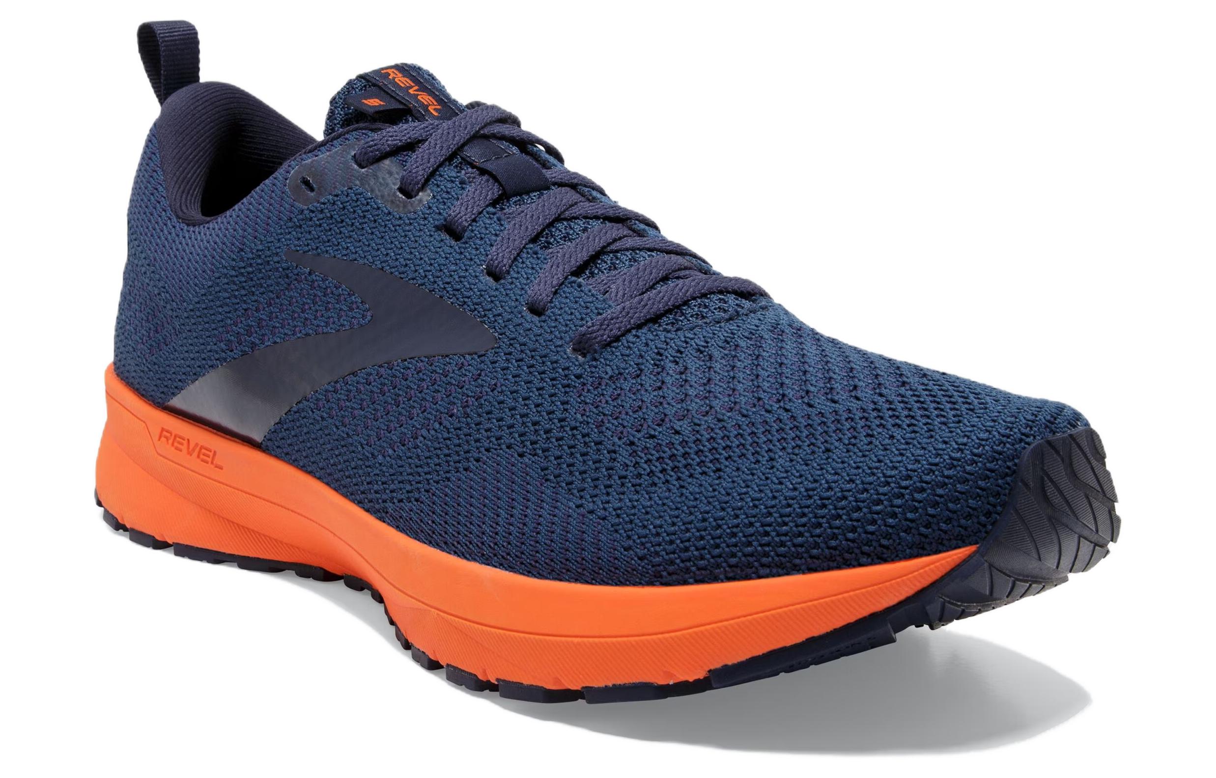 Lookbook 布魯克斯 Revel 5 防滑耐磨 低幫 跑步鞋 男款 藍橙