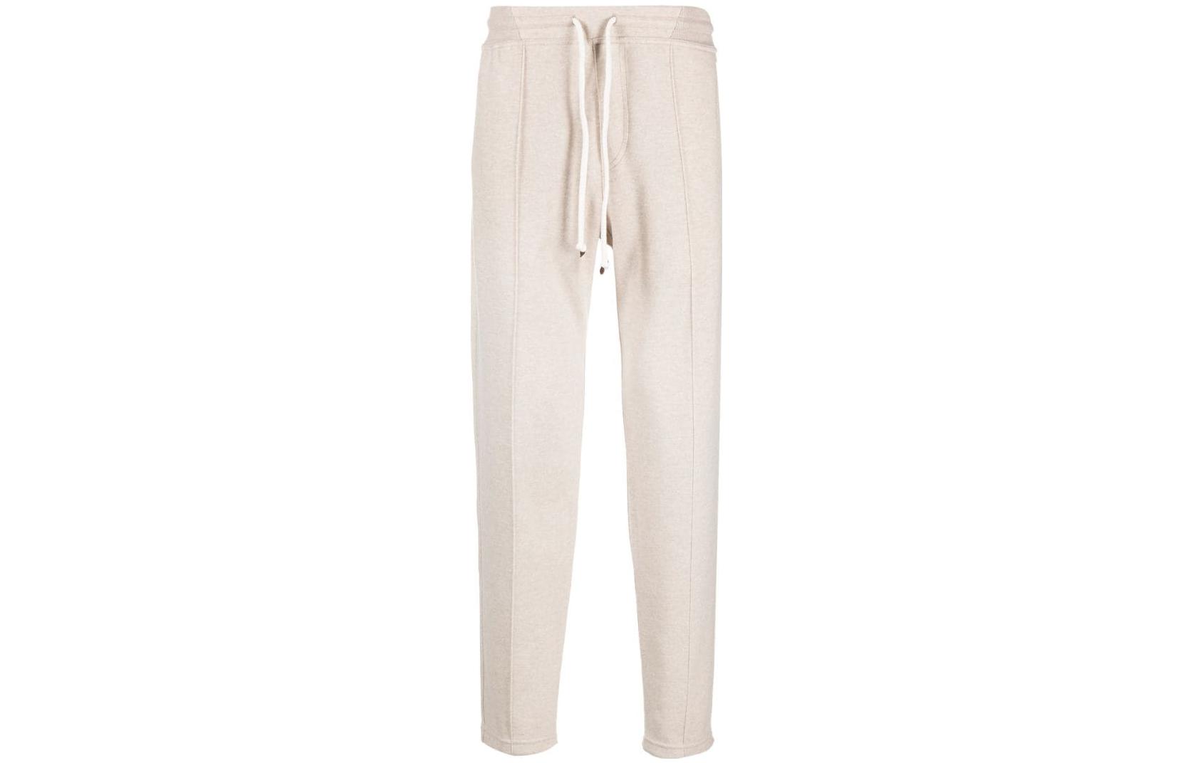 Brunello Cucinelli  Beige Solid Drawstring Mid-Waist Casual Pants. MTU193212G-C003 圖 2