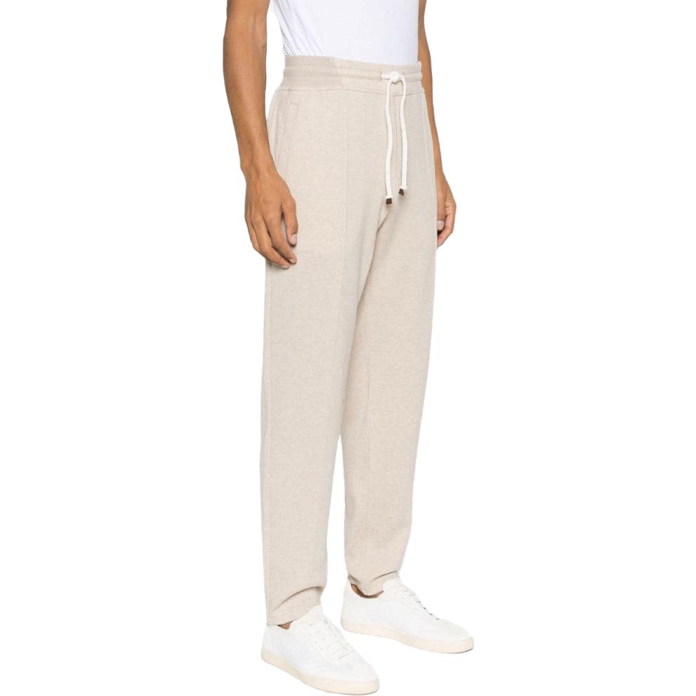 Brunello Cucinelli  Beige Solid Drawstring Mid-Waist Casual Pants. MTU193212G-C003 圖 5