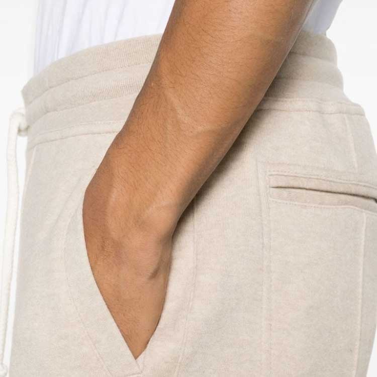Brunello Cucinelli  Beige Solid Drawstring Mid-Waist Casual Pants. MTU193212G-C003 圖 7