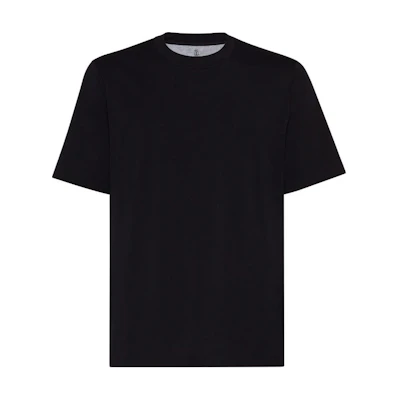 Brunello Cucinelli Black Crewneck Knit Short Sleeve T-Shirt M0B131308-C101