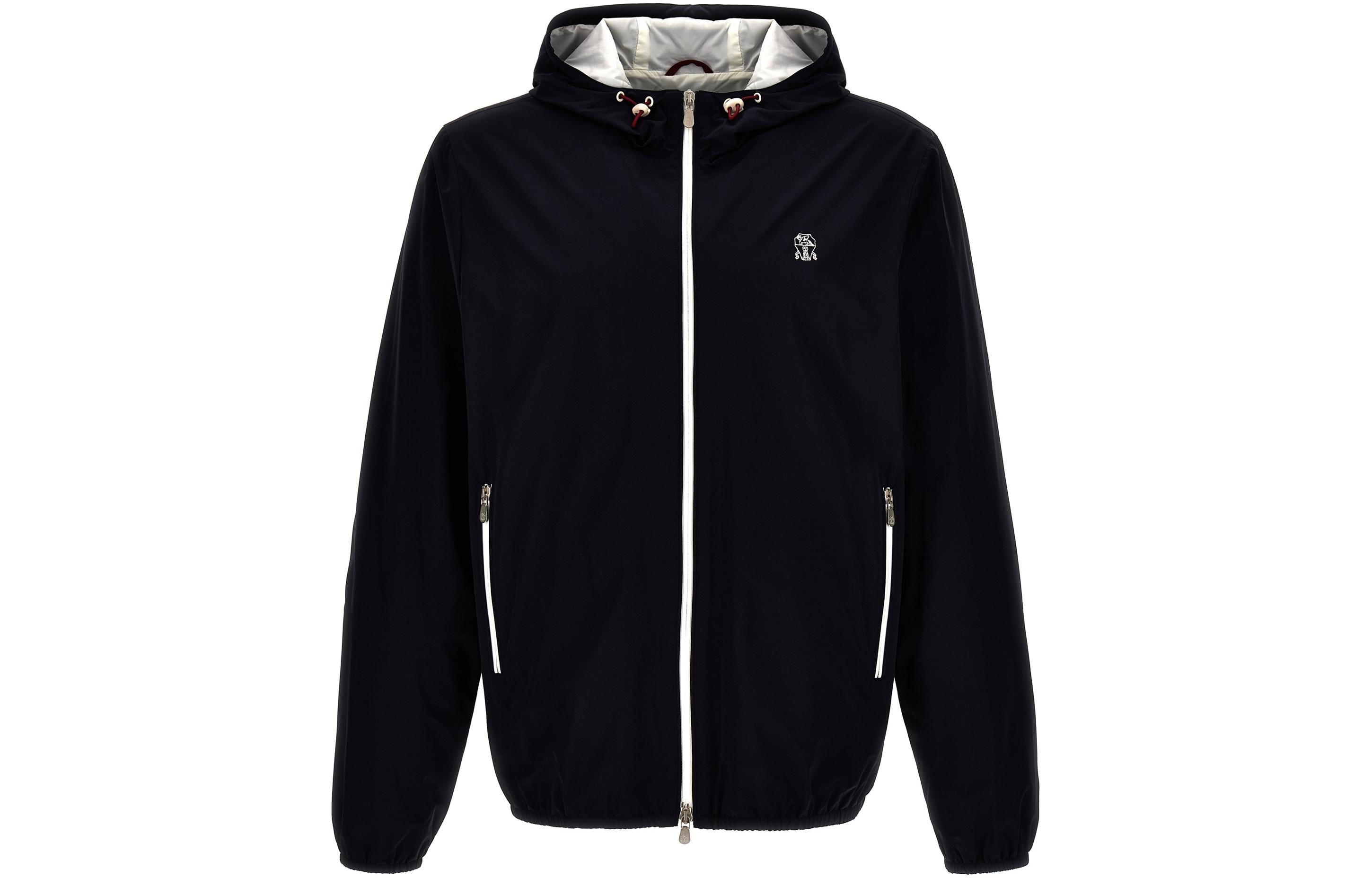 Brunello Cucinelli  Black Hooded Zip-Up Sweatshirt. MM40A7440G-CFK59