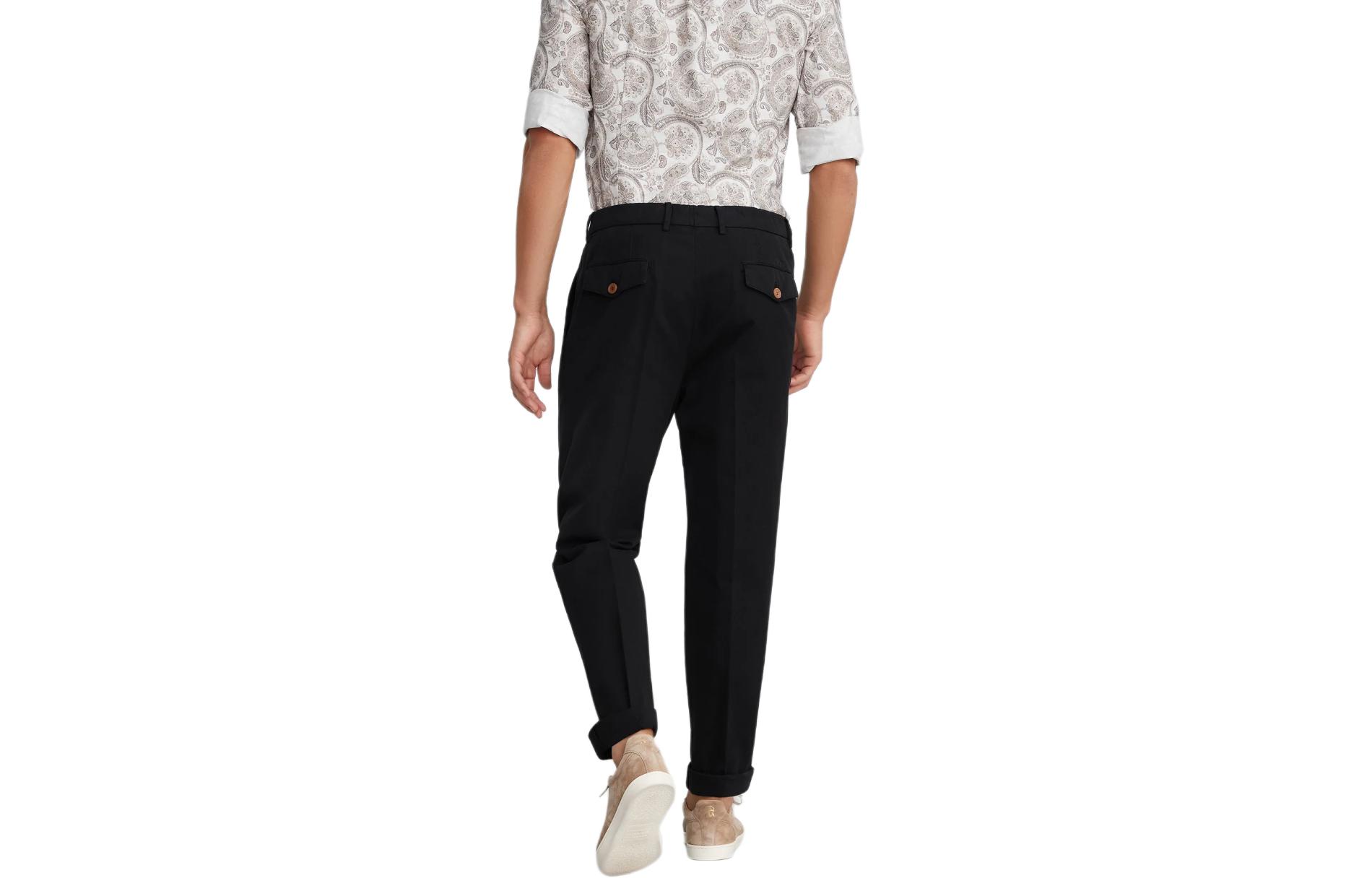 Lookbook Brunello Cucinelli Celana Kasual Slim Fit Hitam Mid-Rise. M252DE1920-C101