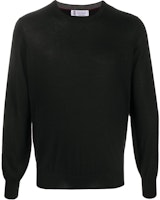 Brunello Cucinelli Black Solid Cashmere Long Sleeve Sweater M2300100-CH101 Brunello Cucinelli Black Solid Cashmere Long Sleeve Sweater M2300100-CH101