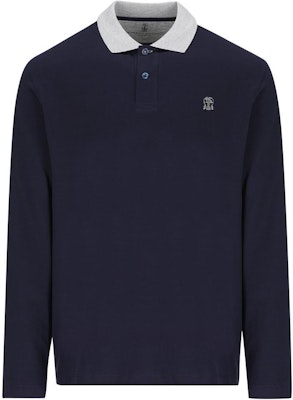 布内勒库奇内利蓝色棉质印花长袖POLO衫 M0B138791G-CK781 Buy 布内勒库奇内利蓝色棉质印花长袖POLO衫 M0B138791G-CK781