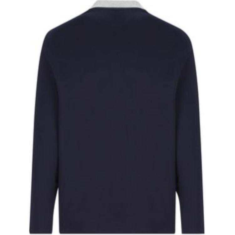 Lookbook 布内勒库奇内利蓝色棉质印花长袖POLO衫 M0B138791G-CK781