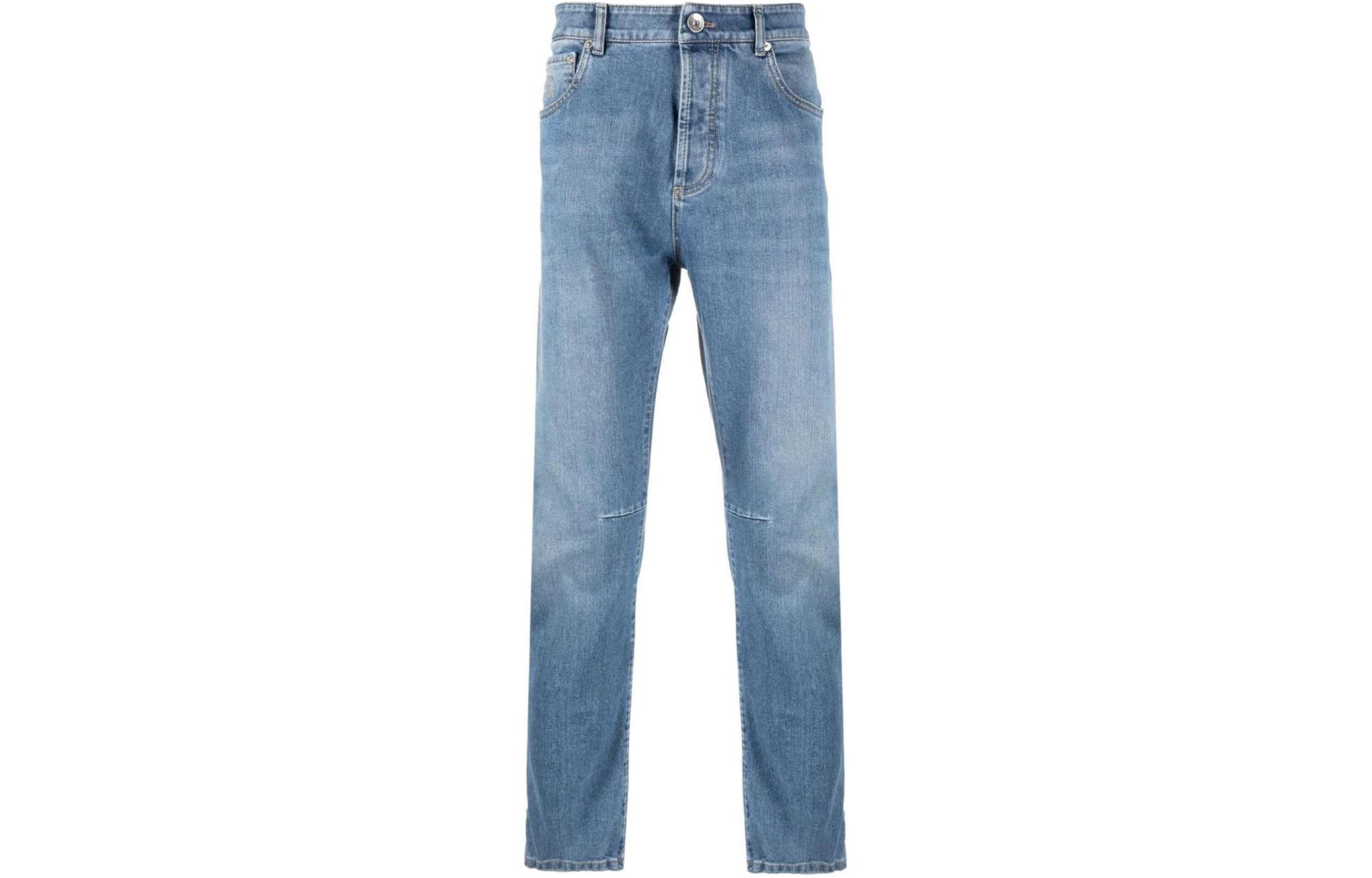 Order Brunello Cucinelli 藍色中腰修身錐形純色牛仔褲 M283PX1290-C1470