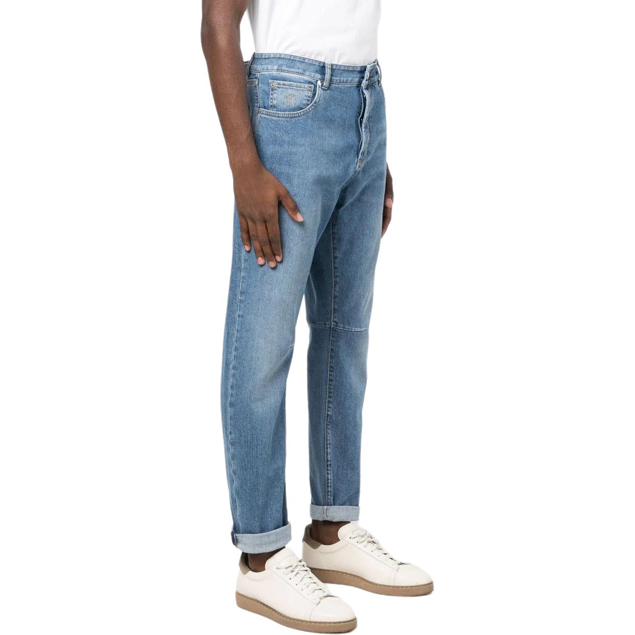 Purchase Brunello Cucinelli 藍色中腰修身錐形純色牛仔褲 M283PX1290-C1470