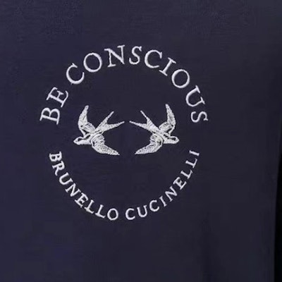Brunello Cucinelli 藍色條紋印花Logo圓領衛衣. MOT359176G-CW770 Details for Brunello Cucinelli 藍色條紋印花Logo圓領衛衣. MOT359176G-CW770