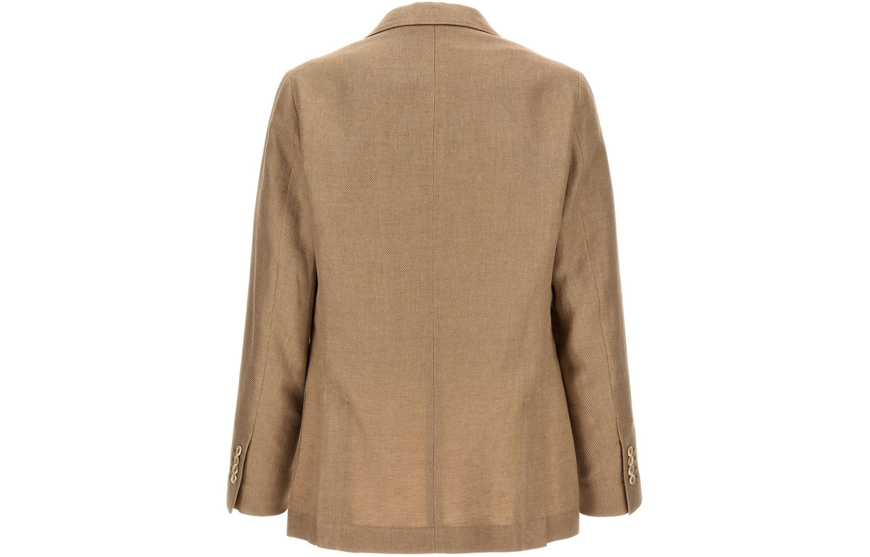 Lookbook Brunello Cucinelli 棕色單排扣西裝外套附口袋 MW4827BND-C1027