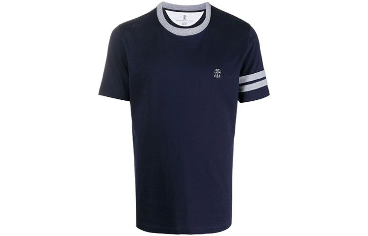 Brunello Cucinelli  Embroidered Logo Crewneck T-Shirt. M0T619640G-CD325