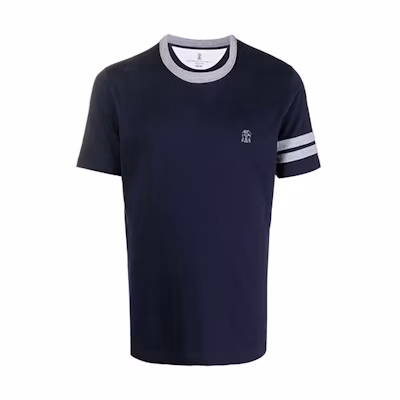 Brunello Cucinelli Embroidered Logo Crewneck T-Shirt. M0T619640G-CD325