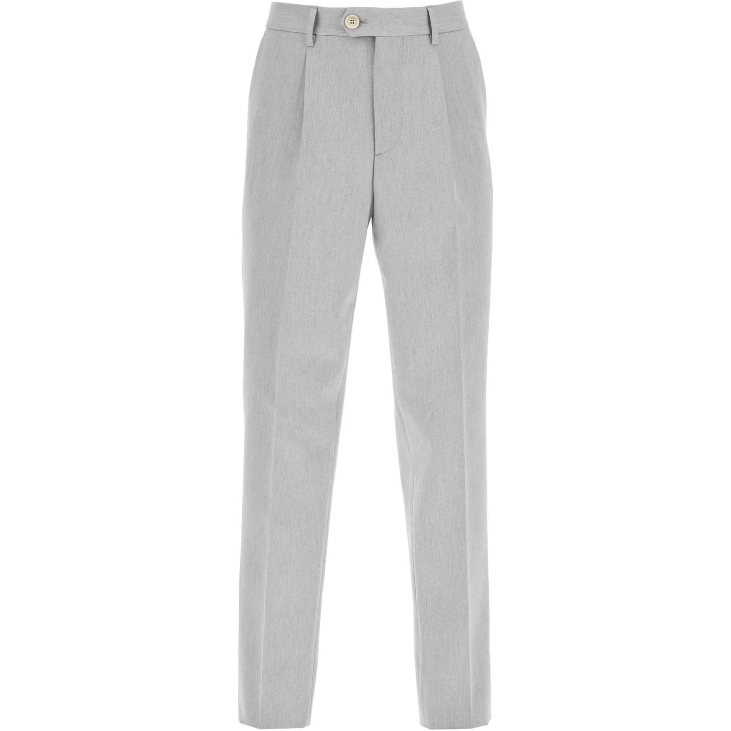 Brunello Cucinelli  Gray High-Waist Straight-Leg Casual Pants. ME262E1450-7186G