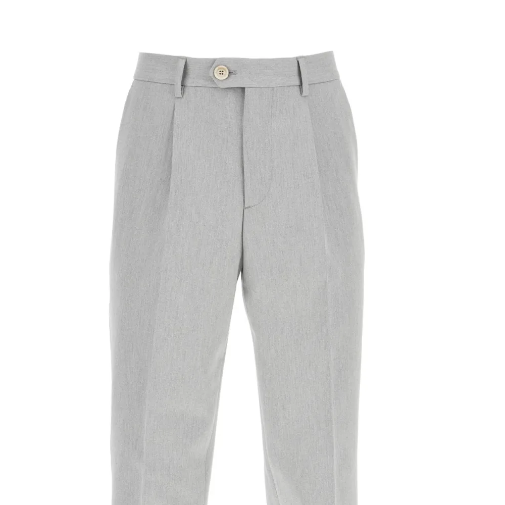 Sizing Brunello Cucinelli 灰色高腰直筒休闲裤 ME262E1450-7186G