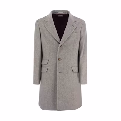 Brunello Cucinelli Gray Loose Fit Casual Long Sleeve Jacket. MT4979039-C2148
