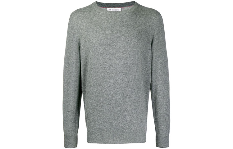 Brunello Cucinelli  Grey Crewneck Pullover Sweater M2200100CG217