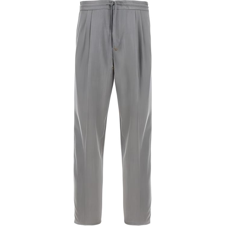 Brunello Cucinelli  Grey Mid-Rise Straight-Leg Casual Pants. ME226E1710C272