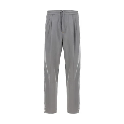 Brunello Cucinelli Grey Mid-Rise Straight-Leg Casual Pants. ME226E1710C272