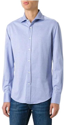 Camisa Brunello Cucinelli Azul Claro de Algodón con Botones y Mangas Largas MTS406686-C9665 Shop Camisa Brunello Cucinelli Azul Claro de Algodón con Botones y Mangas Largas MTS406686-C9665