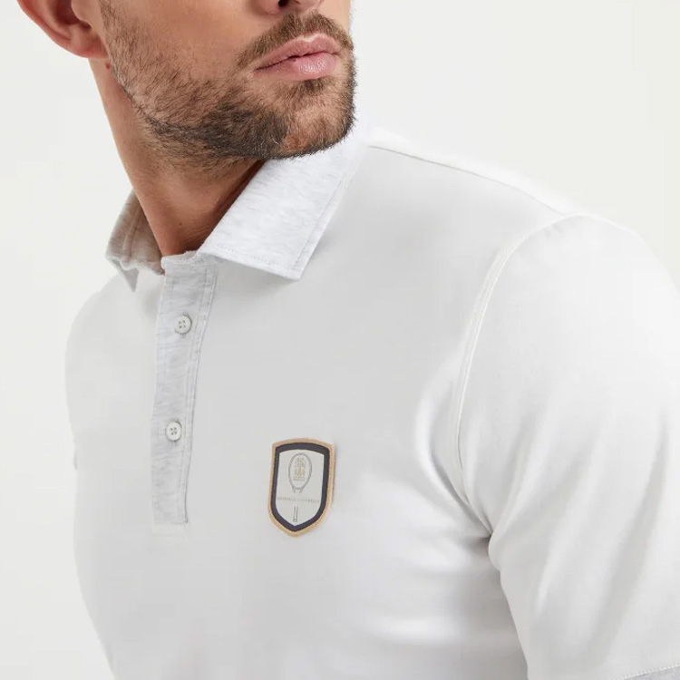 Details for Brunello Cucinelli 標誌短袖Polo衫 灰白色 M0B133939T-CVL41