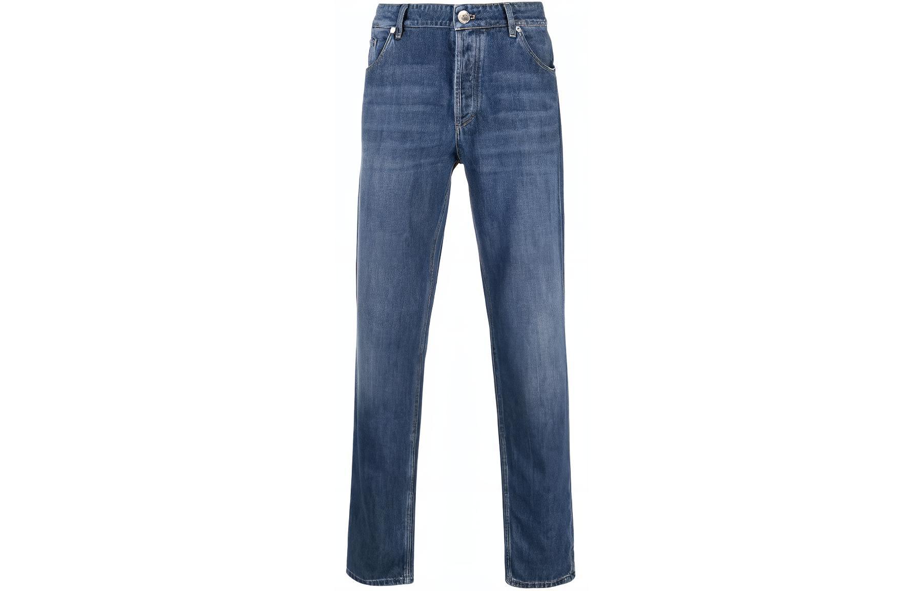 Brunello Cucinelli  Mid-Rise Straight-Leg Jeans Blue Casual Denim M0Z37D3210-C1471