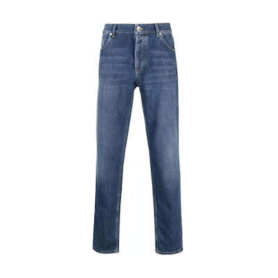 Brunello Cucinelli Mid-Rise Straight-Leg Jeans Blue Casual Denim M0Z37D3210-C1471