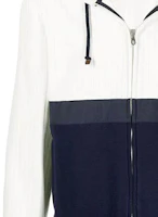 Sizing Brunello Cucinelli 深藍色拼接拉鏈連帽外套附抽繩 M0T473296G-CY477