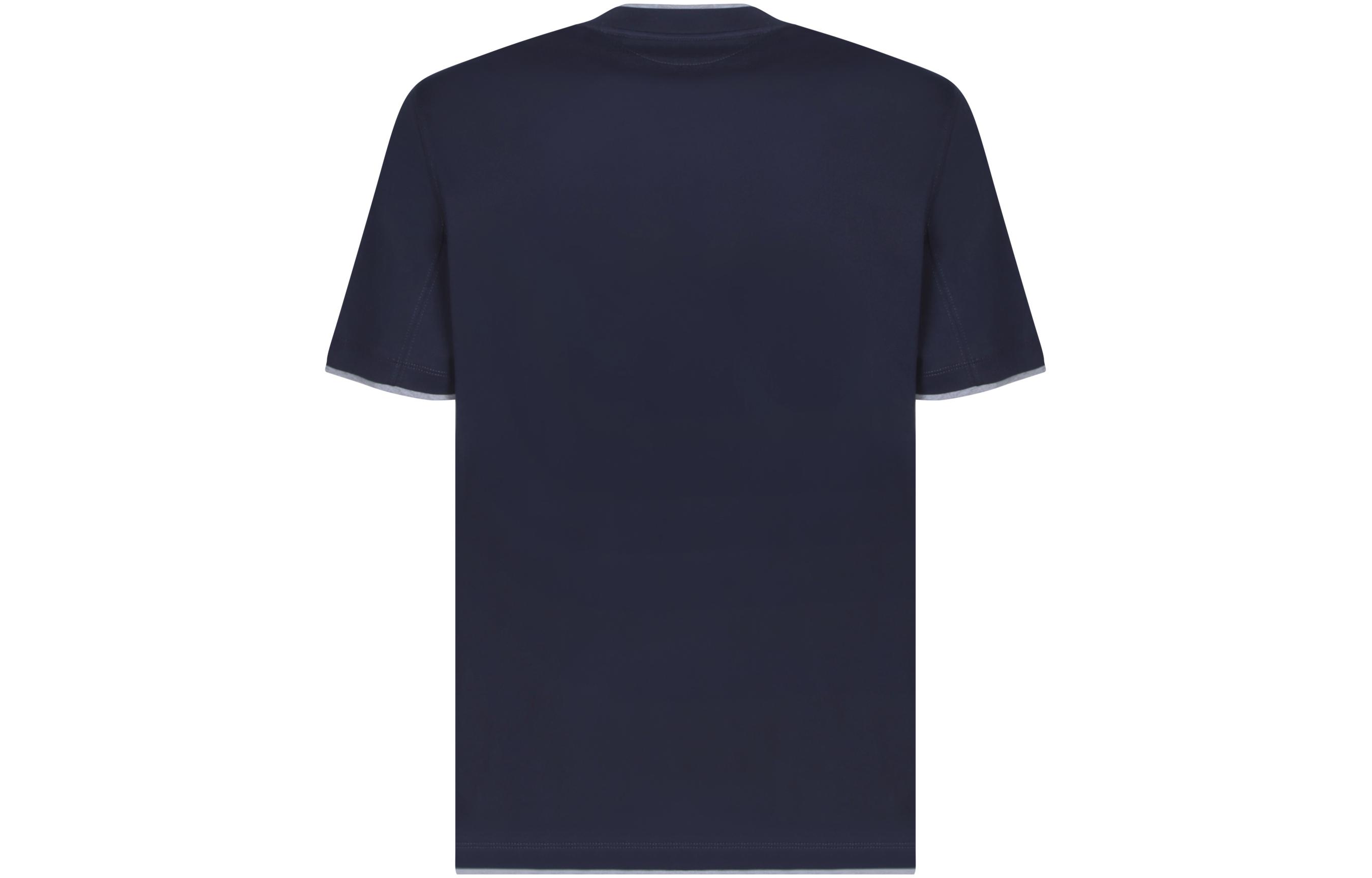 Lookbook Brunello Cucinelli 藍色圓領短袖T恤 M0B137427-CD325