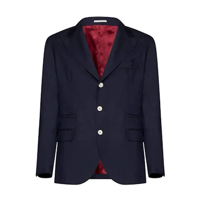 Brunello Cucinelli Navy Slim-Fit Single-Breasted Blazer Jacket. MB4077BFDE-C005