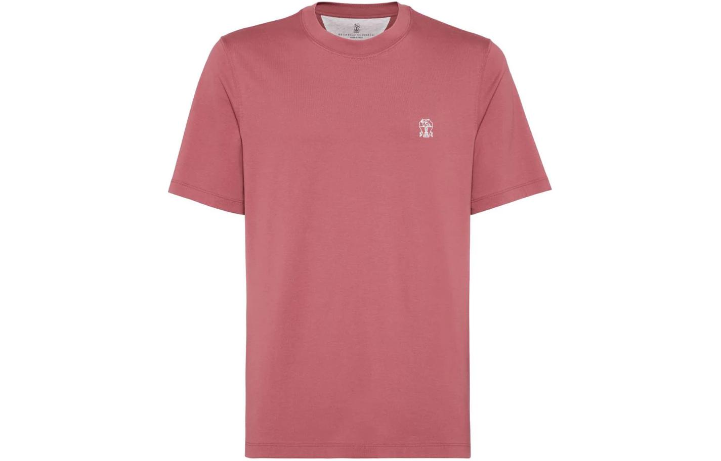 Brunello Cucinelli  Pink Solid Crew Neck Short Sleeve T-Shirt. M0B138440-COZ32
