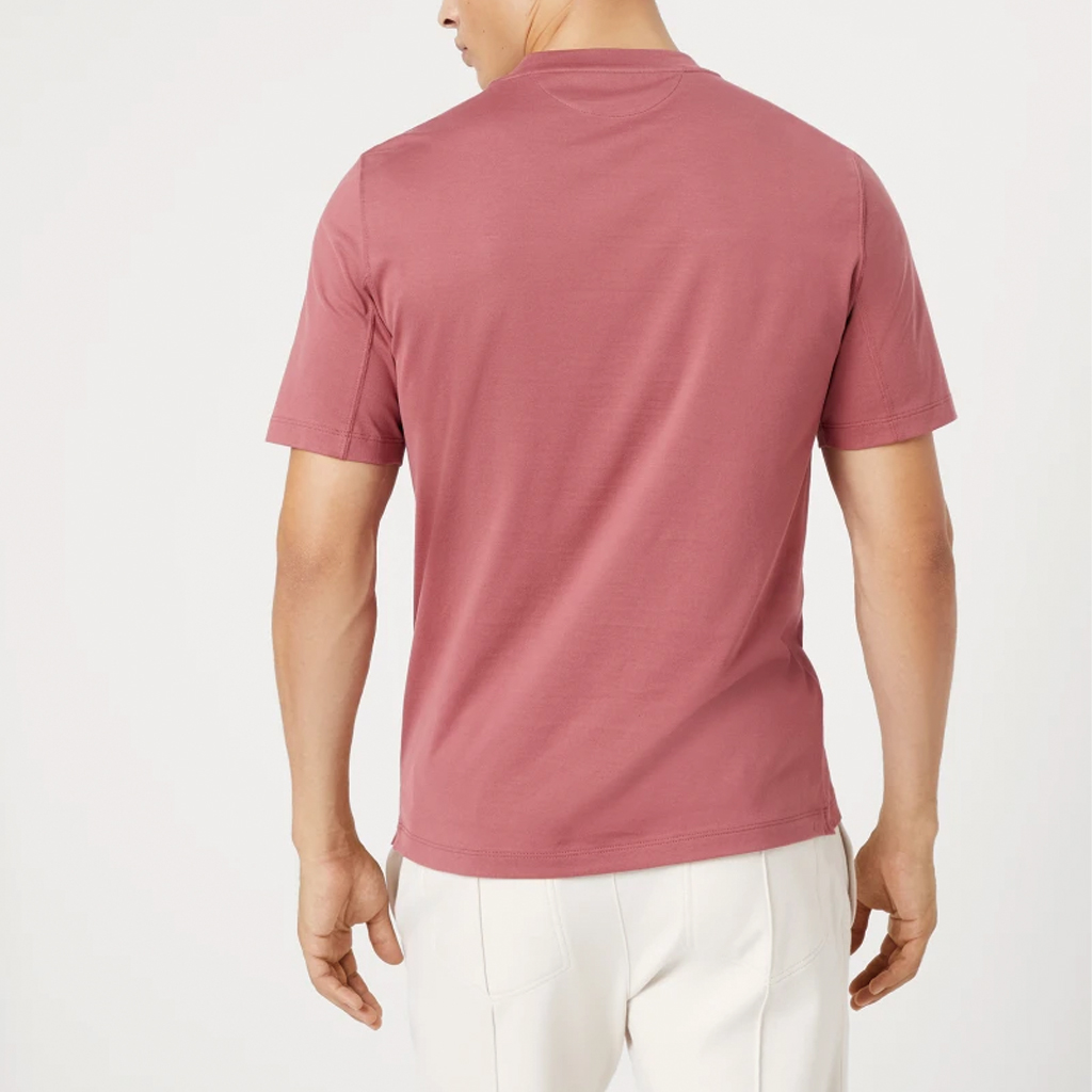 Shop Brunello Cucinelli 粉色簡約圓領短袖T恤 M0B138440-COZ32