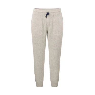 Brunello Cucinelli Ribbed Drawstring Knit Joggers Grey MCH707409G-CJH28