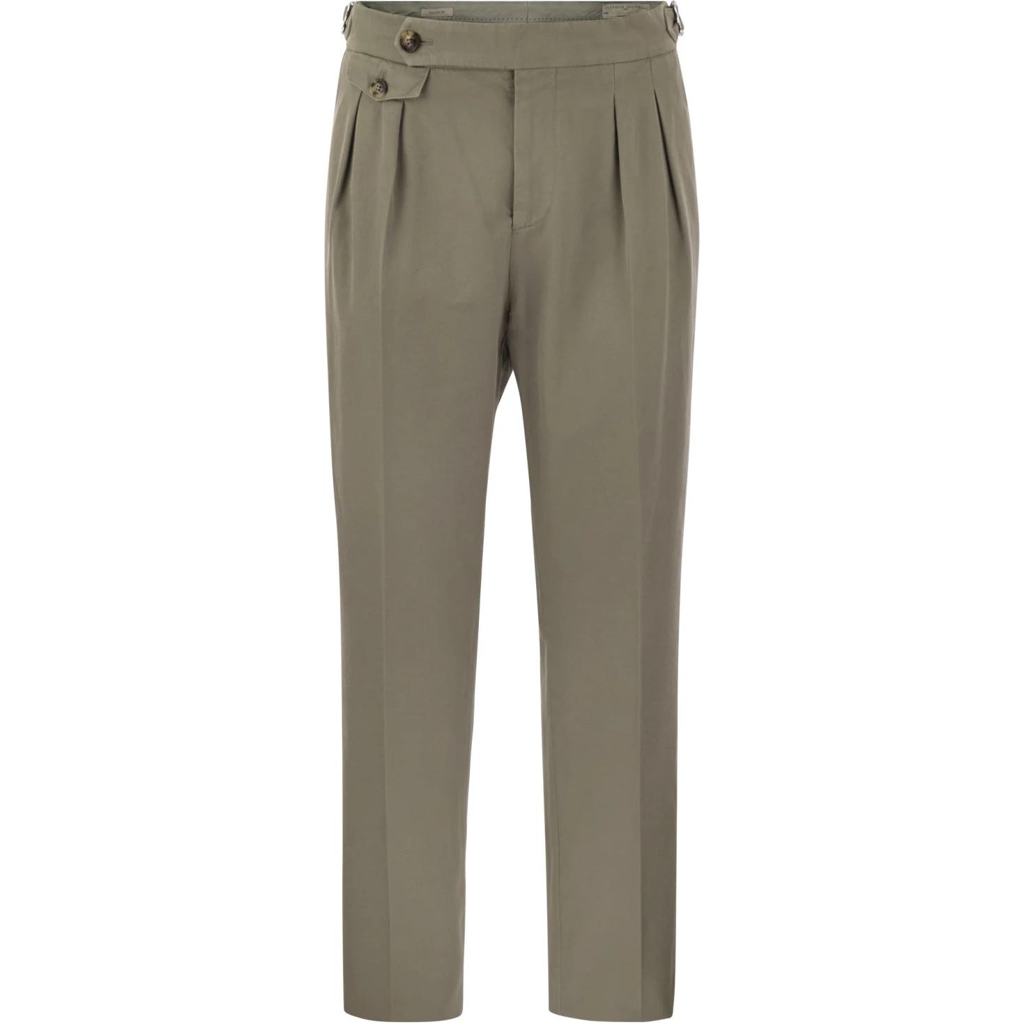 Order Brunello Cucinelli 修身中腰绿鼠尾草拉链休闲裤 MP52DM5030-C068