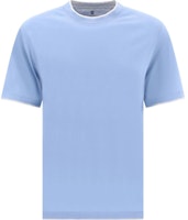 Brunello Cucinelli Solid Color Crewneck Casual T-Shirt Blue M0B137427-CCV48 Brunello Cucinelli Solid Color Crewneck Casual T-Shirt Blue M0B137427-CCV48